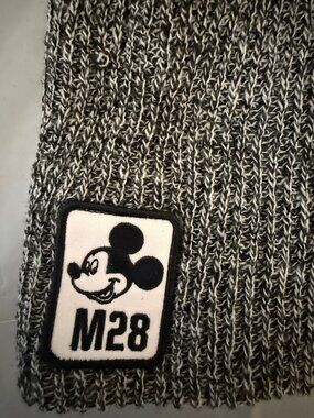 Neff Disney Mickey Mouse Beanie M28 Patch Gray Marled Knit Hat One Size